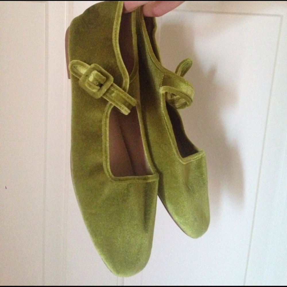 Velvet Mary Jane Flats